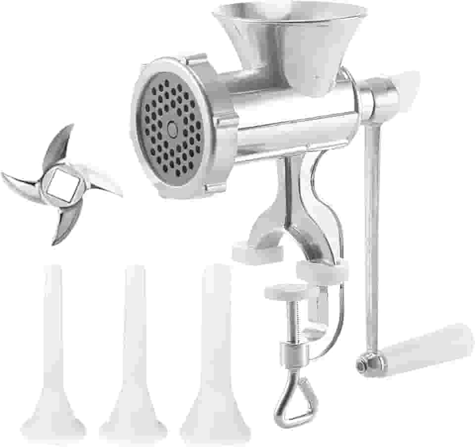 Moedor Picador de Carne N10 Manual Alumínio Máquina de Fazer Linguiça Hambúrguer Artesanal(Nenhum)
