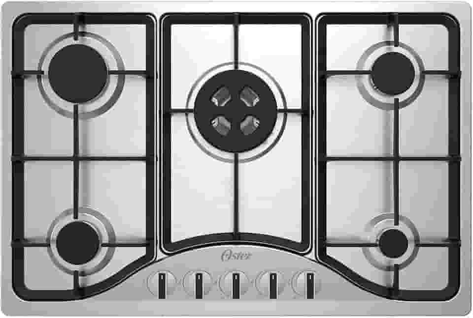 Cooktop Semiprofissional Oster, a Gás, 5 bocas, Inox, Bivolt, OTOP701
