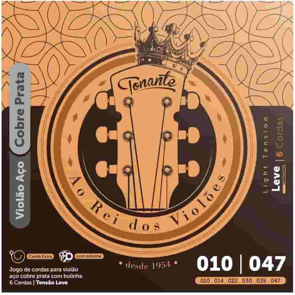 ENCORDOAMENTO 010 AÇO COBRE PRATA C/BOLINHA P/VIOLÃO .010 - .047 – RVVA10SP