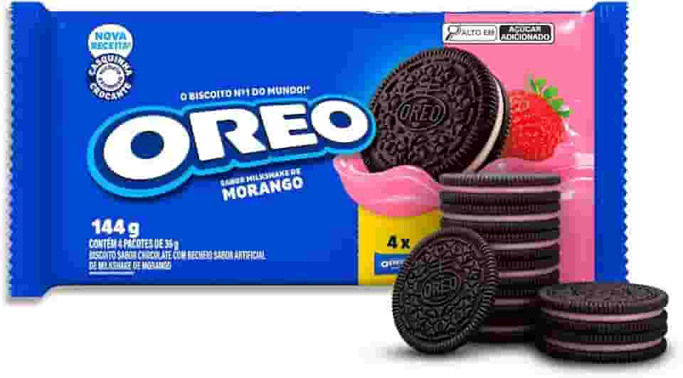 Oreo Biscoito Recheado Milkshake De Morango Multipack 144G