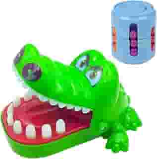 Brinquedo Crocodilo Morde Dedo Kit Brinquedos Criança 3 anos Infantil Jacaré Dente Dentista Presente Para Criança Menino Menina + Cilindro Mágico Jogos Infantis Brinquedos Educativos