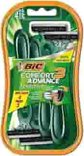 BIC Aparelho De Barbear Comfort 3 Advance Pele Sensível Verde C/ Fita Lubrificante 9298501 Embalagem Leve 4 Pague 3