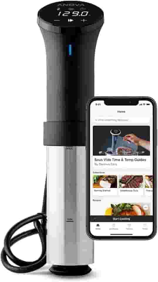 Anova Culinary Panela de precisão Sous Vide AN500-US00 (WiFi), 1000 watts | Aplicativo Anova incluído, preto e prata