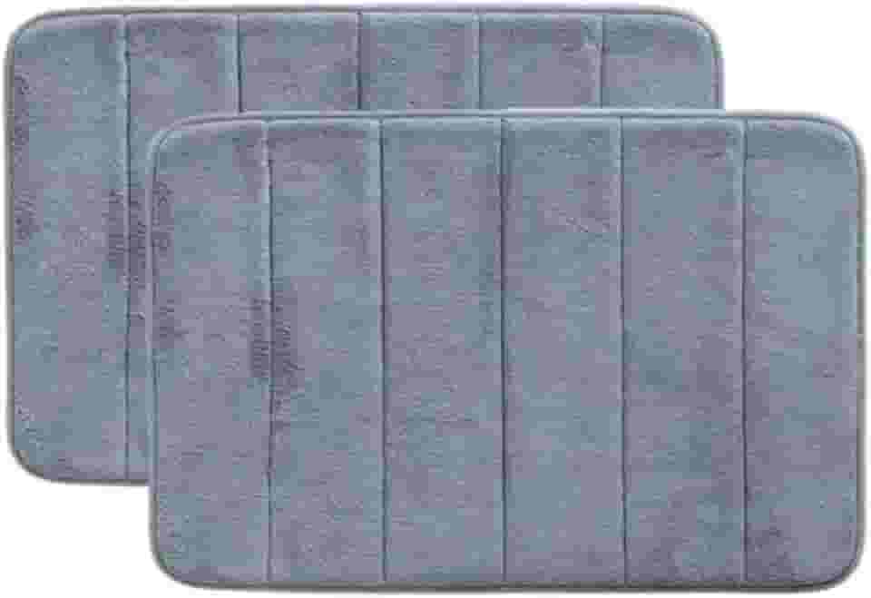 Kit 2 Tapetes Soft Emborrachados Antiderrapantes, Cinza, Super Macio