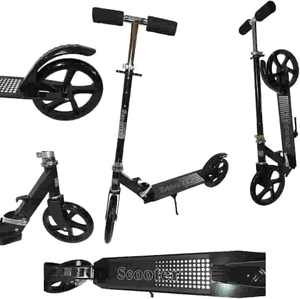 Patinete Adulto Juvenil Scooter 2 Rodas Até 100 Kg Criança Adolescente Dobravél Resistente Portátil - Preto