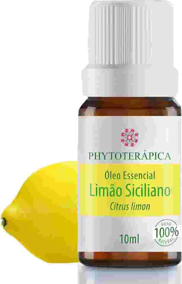 PHYTOTERAPICA- Óleo Essencial de Limão Siciliano -Para Difusor, Massagem e Aromaterapia -Ameniza angústia, proporciona clareza e ânimo e é indicado para massagens - 100% Puro e Natural - Cítrico, 10ml