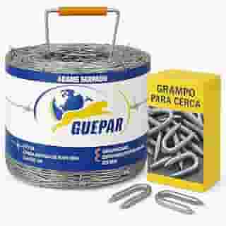 Kit Arame Farpado Galvanizado 250 Metros + 1kg Grampos – Cerca Rural, Fazenda e Chácara – Aço Resistente, Durável e Econômico