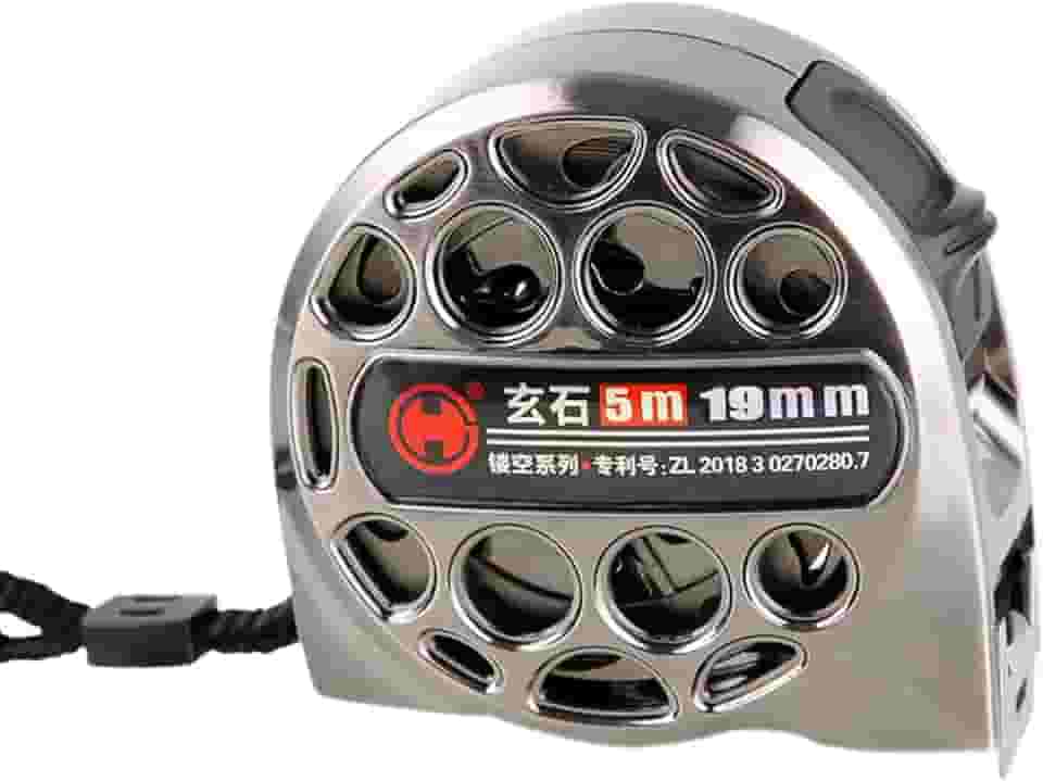 Fita Métrica Retrátil de Aço Inoxidável, Resistente à Água e Ferrugem, Escala Dupla, Design Vazado, Ideal para Marceneiros, Decoradores e Profissionais de Construção (5 M X 19 Mm)