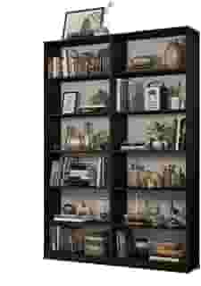 Kit Madesa com 2 Estantes Livreiro 6908 - Preto