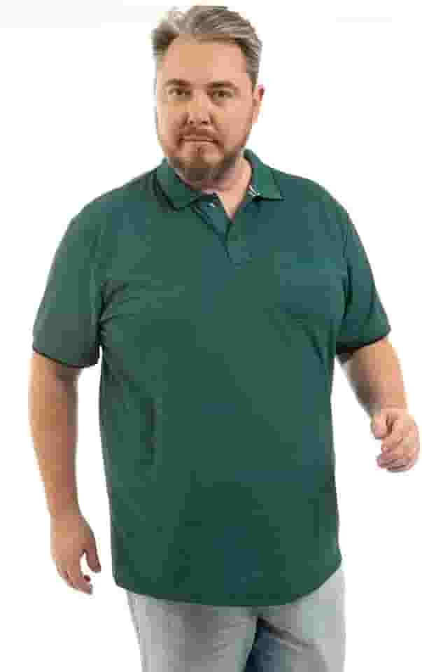 Polo Masculina Bolso Manga Curta Piquet Algodão Conforto Estilo Casual Resistente