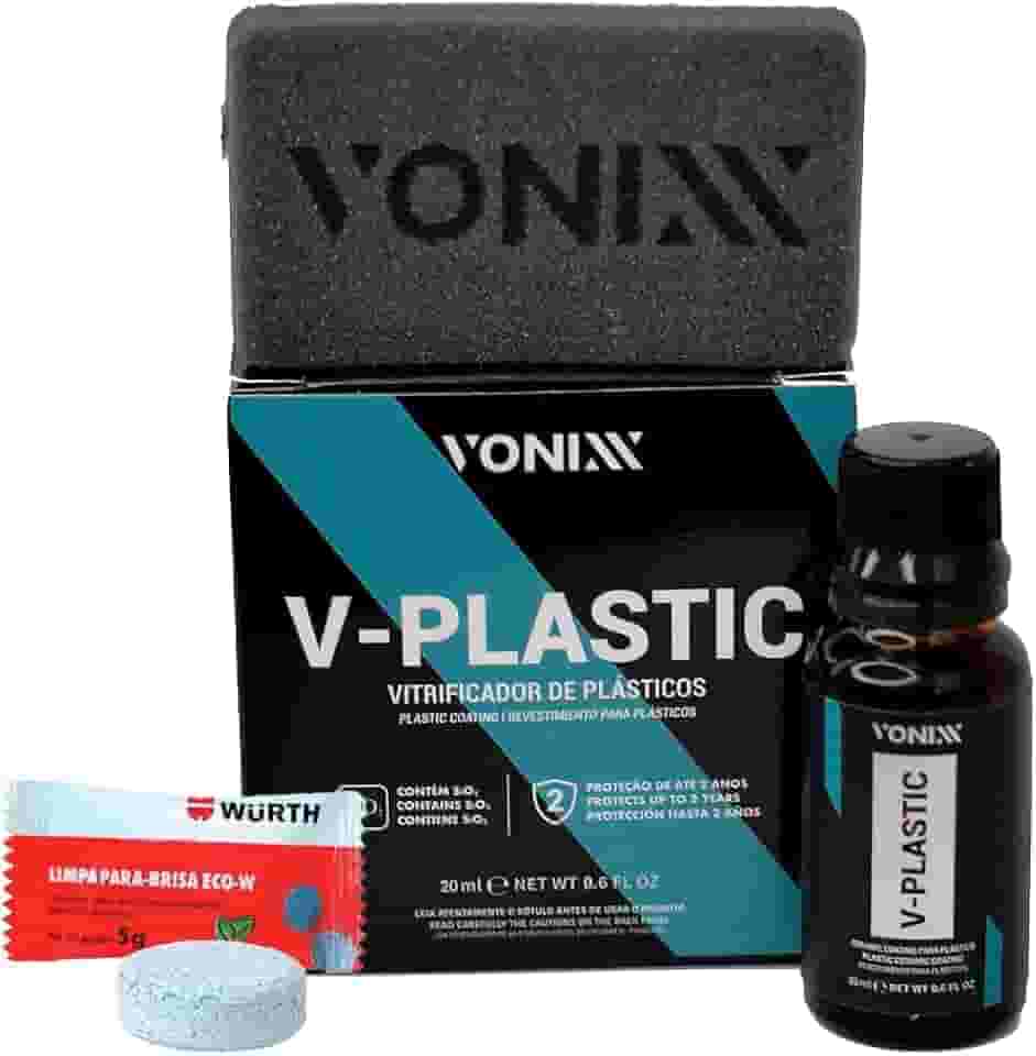 Kit Vitrificador V-Plastic Vonixx Para Plásticos 20ml Vonixx + Limpa Parabrisa Eco-w 5g Wurth