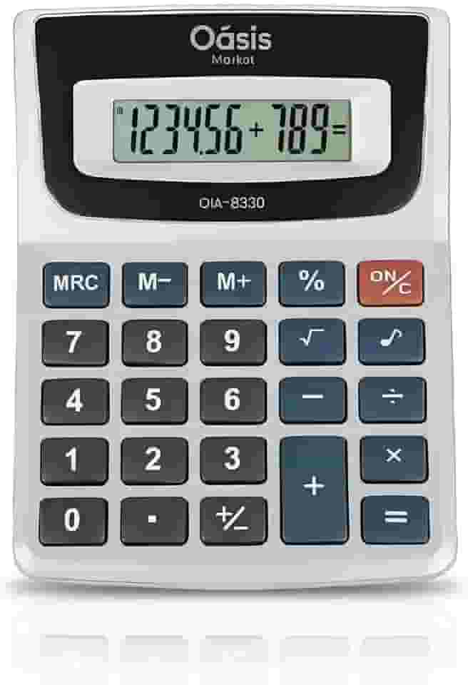 Calculadora de Mesa – Portátil com Display Grande, 12 Dígitos, Ideal para Escritórios e Uso Comercial