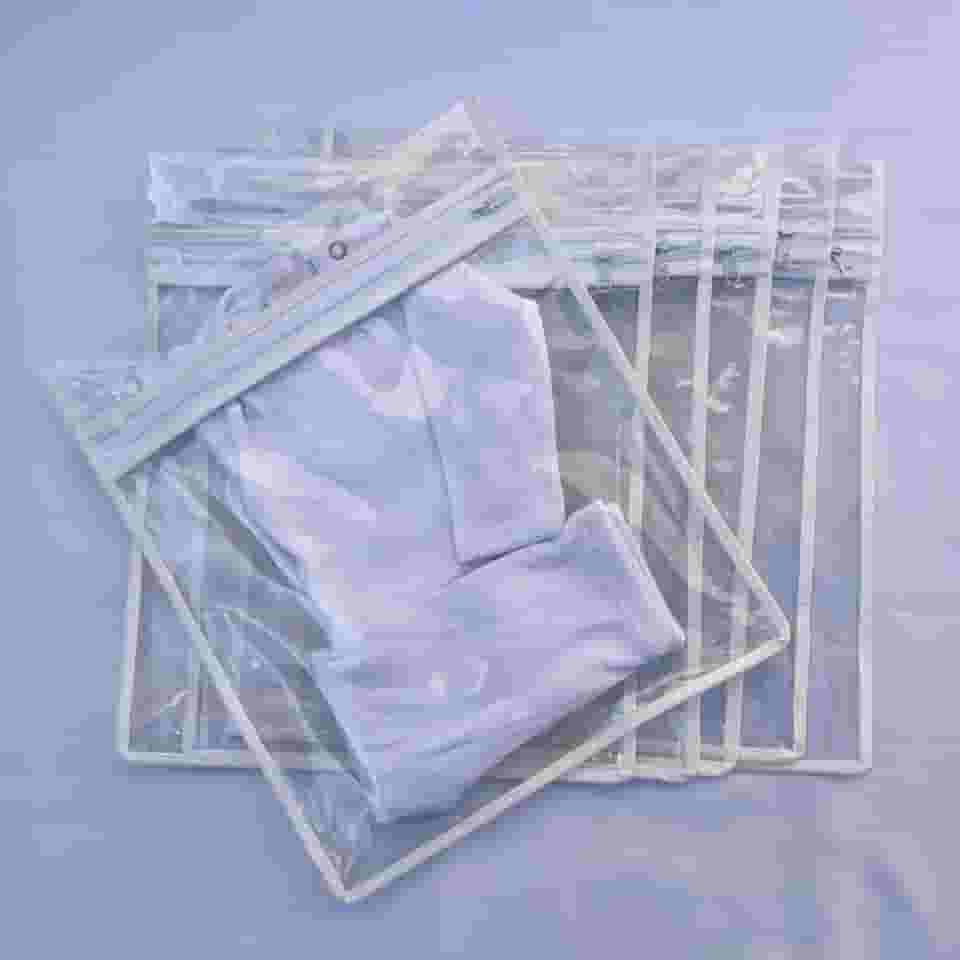 Kit Com 5 Saquinhos Maternidade Organizador Mala Viagem Bebê (27,5x33) (Branco)