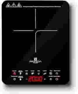 Cooktop Indução 1 Boca Portátil PandaPlus 2000W 220V Touch 8 Níveis Potência Temperatura Trava de Segurança Timer Vitrocerâmico Ícones Acesso Rápido