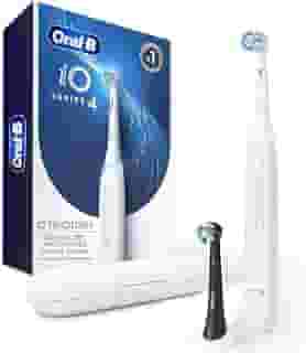 Oral B iO Series 4, Escova de Dentes Elétrica, Sensor de Pressão, Cabo Ergonômico e Estojo, Branca 100-240V com 2 Refills
