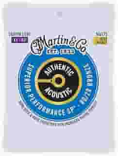 Cordas de guitarra acústica Martin Authentic, luz extra personalizada de desempenho superior