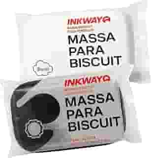Kit 2 Massas Para Biscuit 170 Gramas Branco E Preto Para Artesanato