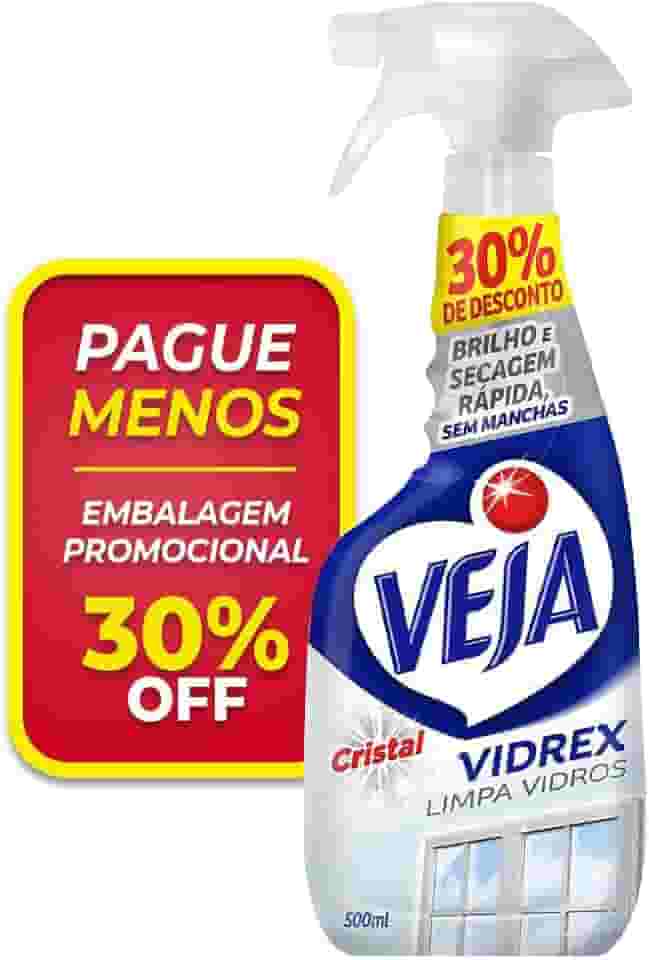 Veja Limpa Vidros Spray Vidrex Cristal 500 Ml Embalagem Econômica