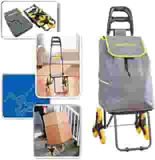 Carrinho de Carga 3 Rodas Sobe Escada Climbing Cart 40Kg GT082 Globalmix, Cinza, Médio