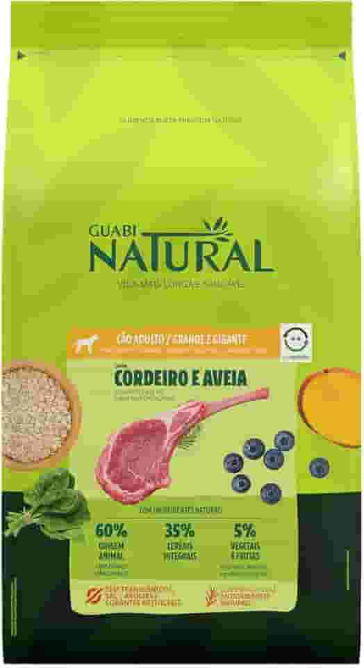 Ração Guabi Natural Cães Adultos Grandes e Gigantes Cordeiro e Aveia 12 kg