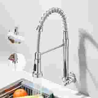 Torneira gourmet parede inox com spray extensor de fácil encaixe