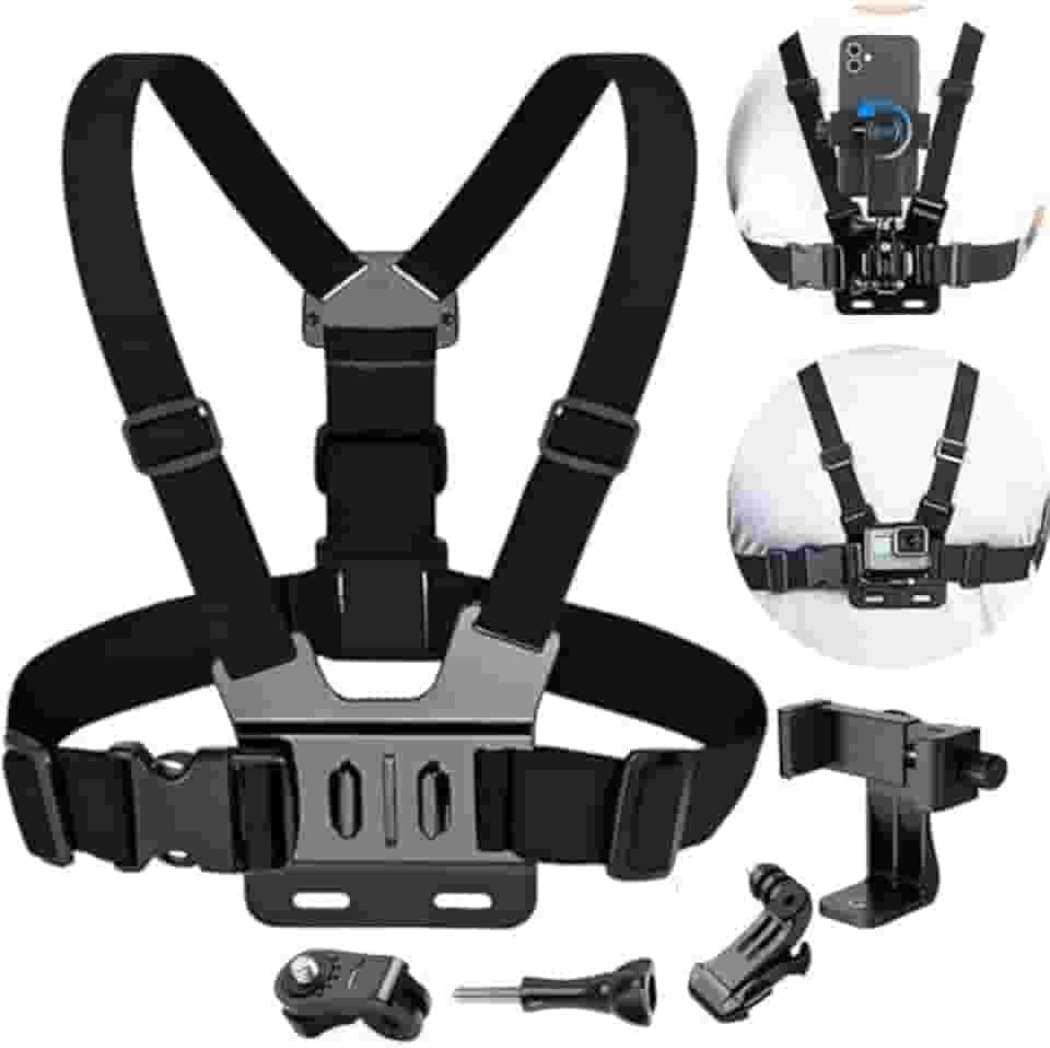 Suporte De Peitoral Para Celular Câmera Gopro Ajustável Expansível Esportivo Moto Bike Peitoral