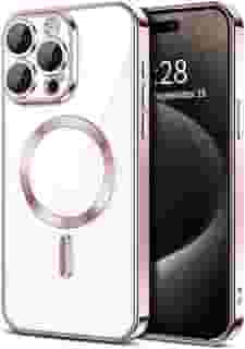 Capa Capinha Magnética Anti Impacto Luxo Case Slim Proteção Total Lente Câmera Premium Para iPhone (Rose, iPhone 14 Pro Max)