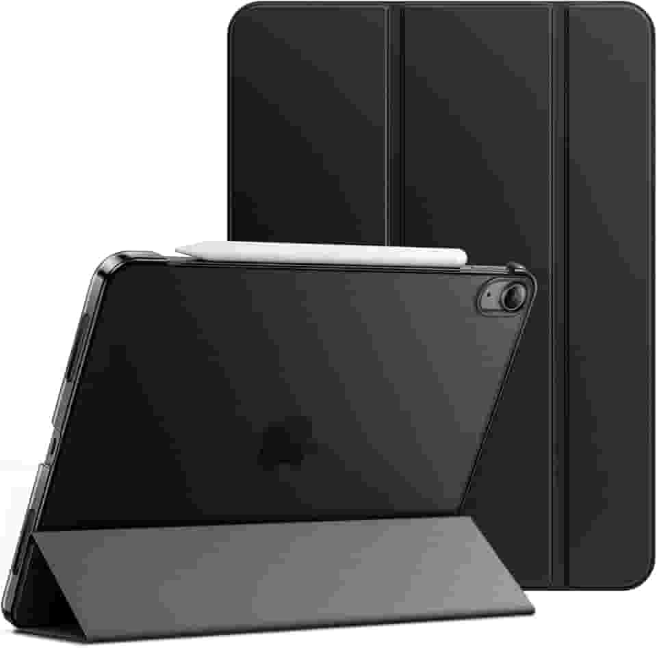 JETech Capa para iPad Air 11 Polegadas M3/M2 (2025/2024), iPad Air 5/4 (10,9 Polegadas, Modelo 2022/2020), Capa Traseira Rígida com Suporte Fino e Ativação/Repouso Automático (Preto)
