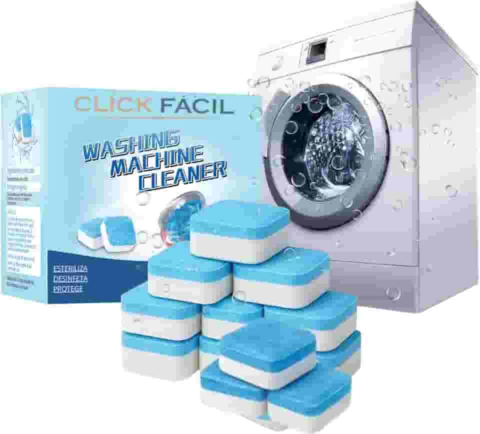 Kit 12 Limpa Máquinas Pastilhas/Tabletes de Limpeza Máquina de Lavar 15g - CLICK FACIL - 180g para Lava Louças e Máquina de Lavar-Roupas