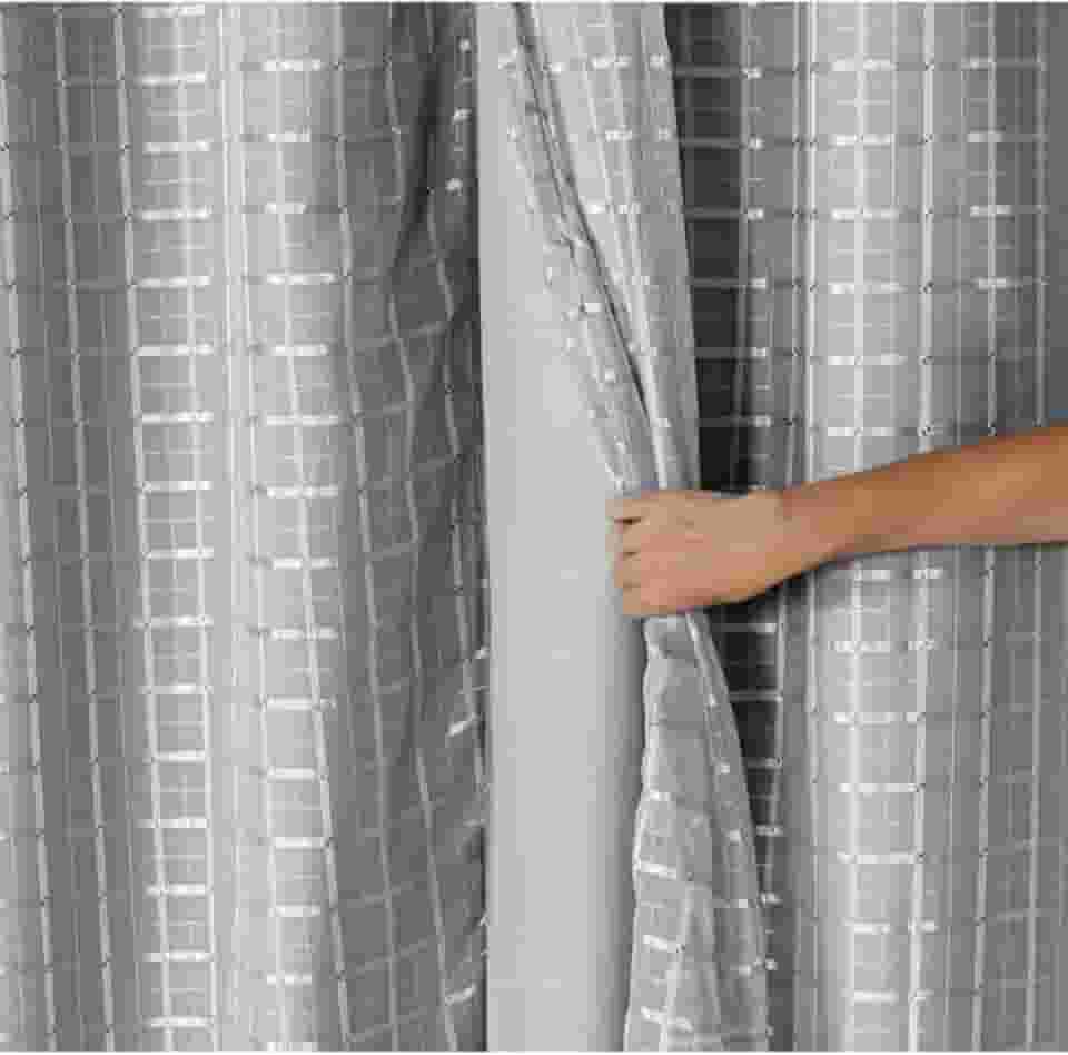 cortina Blackout Blecaute PVC com Tecido Xadrez 1 parte 1,40 lar × 1,70/2,00 X 1,40(cinza,1,40 X 1,70 = 1 parte)