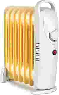 LifePlus Aquecedor pequeno a óleo, aquecedor de ambiente radiante portátil com economia de energia, segurança contra superaquecimento, aquecedor pessoal de 700 W, silencioso, trabalho para quarto de