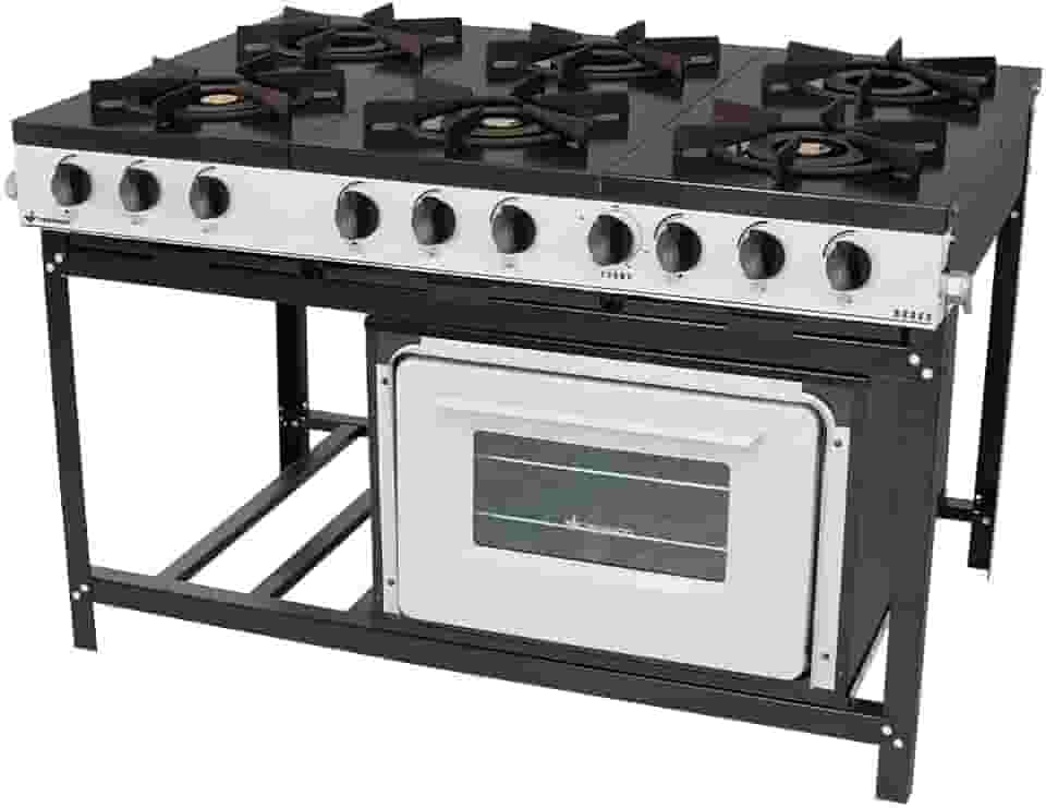 Fogão Profissional 6 Bocas Venâncio Linha Bravo com Forno Br6bf