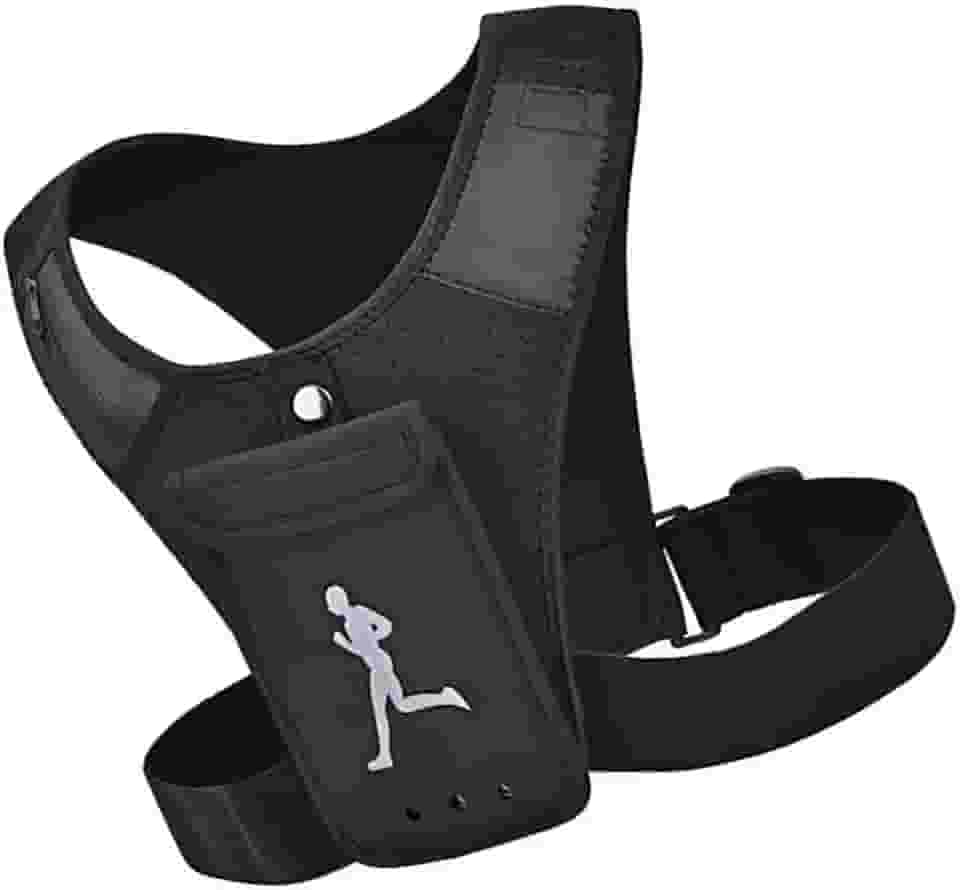 Colete de Corrida Respirável e Leve - Suporte para Telefone no Peito - Acessórios de Corrida para Homens