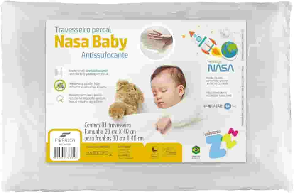 Travesseiro Antissufocante, Visco Revestimento, 30x40cm, Branco, Fibrasca