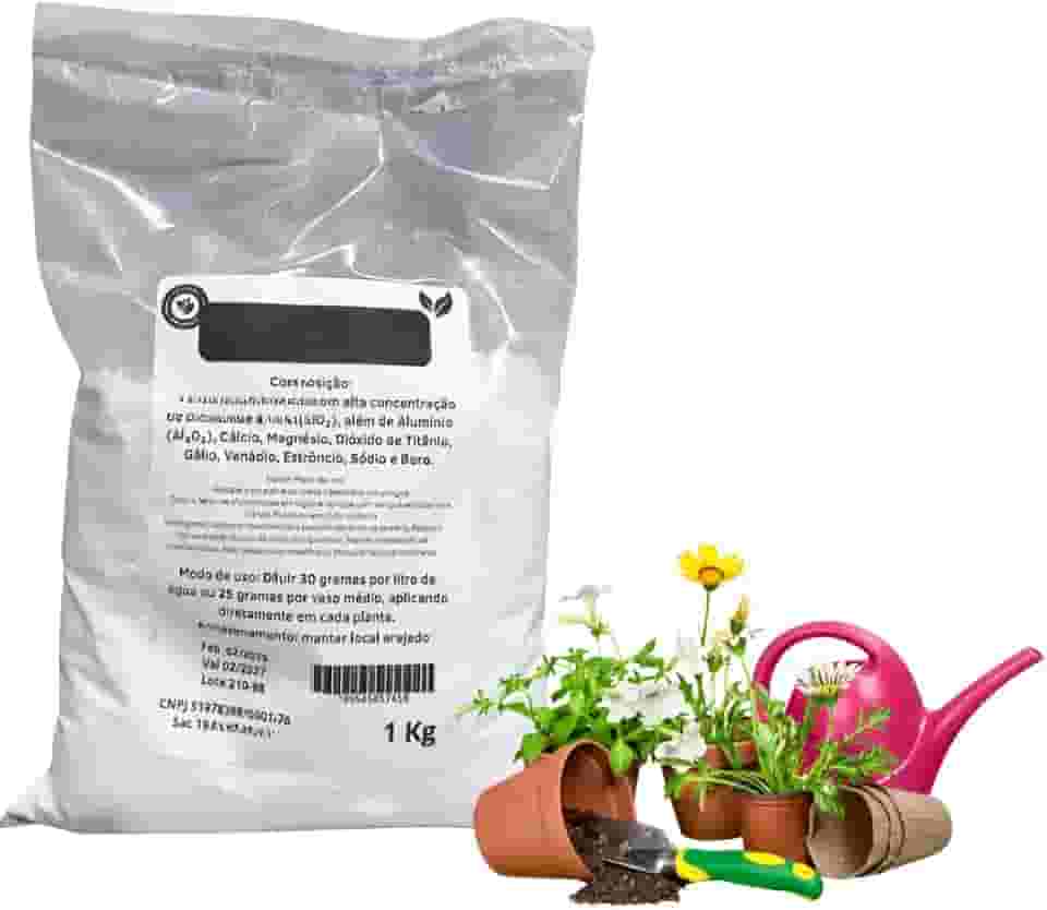 Terra de Diatomáceas, Defensivo Natural para Plantas, Repelente contra Insetos, Ácaros, Pulgões e Cochonilhas