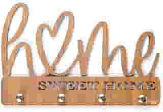 Porta Chave Parede home sweet home amadeirado Decoração