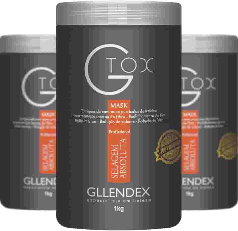 Gllendex G-Tox Máscara de Selagem Absoluta Profissional, 1kg, Redução de Volume e Frizz, Sem Formol