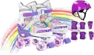 Genérico Patins 4 Rodas Roxo Tamanho Ajustável Com Kit Proteção Resistente