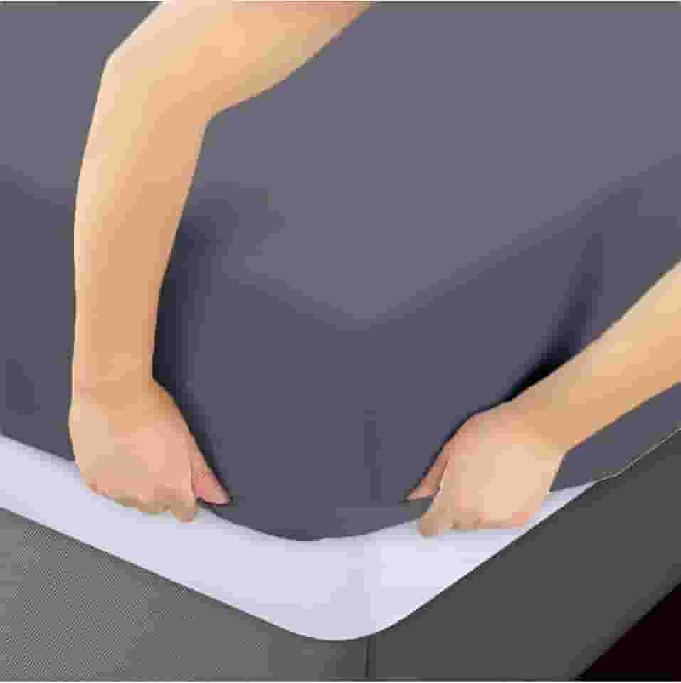 Lençol Avulso Viuvo c/Elástico Percal Flex 400 Fios Ultra Macio e Resistente Cinza