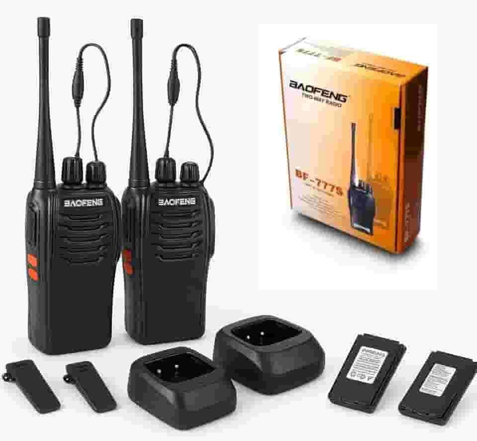 Kit 2 Rádio Comunicador Walk Talk HT UHF 16 Canais Baofeng