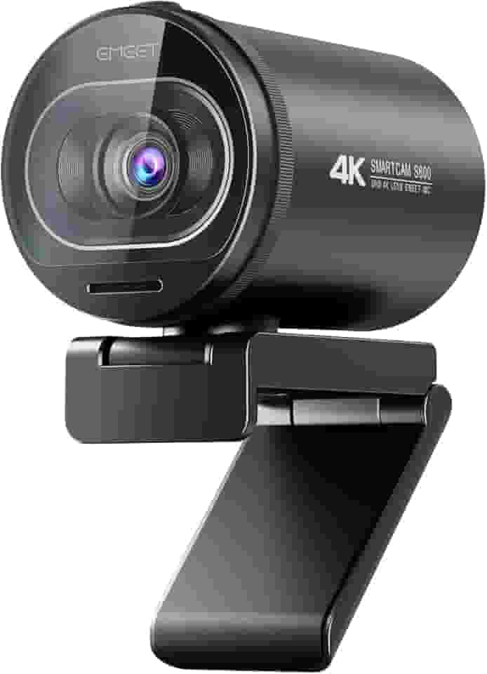 Webcam 4K com microfone, Webcam EMEET S600 Ultra HD 60FPS para transmissão com foco automático, capa de privacidade integrada, webcam USB 88°, ideal para jogos/ensino online/chamadas