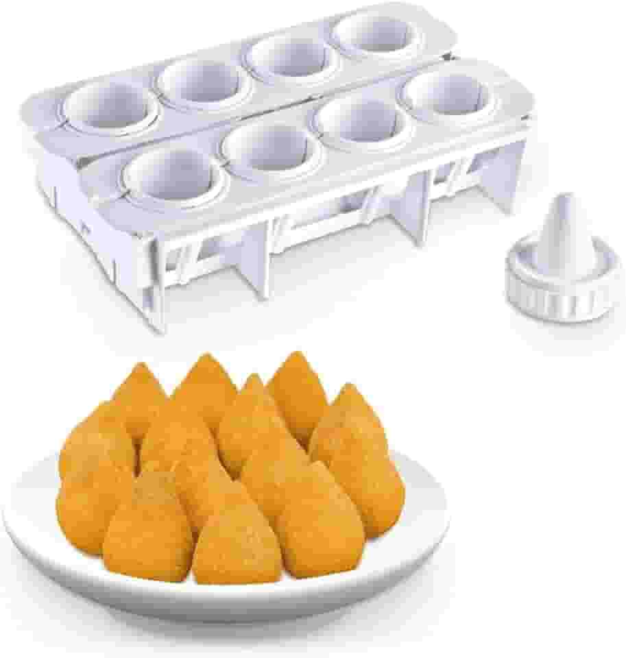 Modelador de Coxinhas TYDA, Kit com Formas para 8 Salgados, Fábrica de Coxinhas