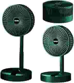 Rota da Bola® Ventilador Portátil Dobrável Mesa Silencioso 3 Velocidades Bateria Recarregável USB Altura Ajustável Design Compacto Ideal Escritório Home Office Viagens Climatização Pessoal (VERDE)