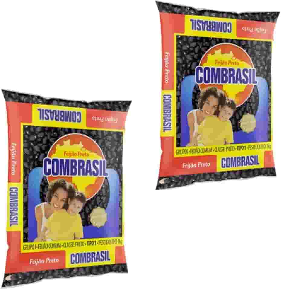 Feijão Preto Combrasil com 2 Pacotes de 1kg Cada