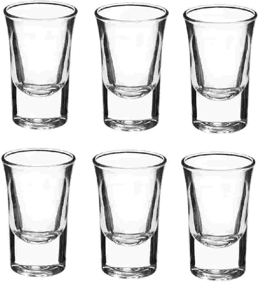 Jogo 6 Copos Shot Vidro Tequila Cachaça Vodka Dose 45ml Bar