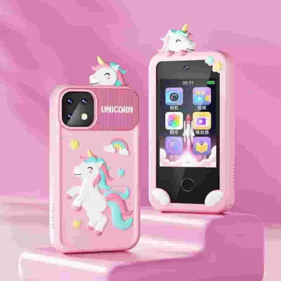 Celular Infantil Educativo Rosa com Tela Touch Câmera Jogos Música E Vídeos Diversão E Aprendizado Na Palma Da Mão(Cor Rosa)