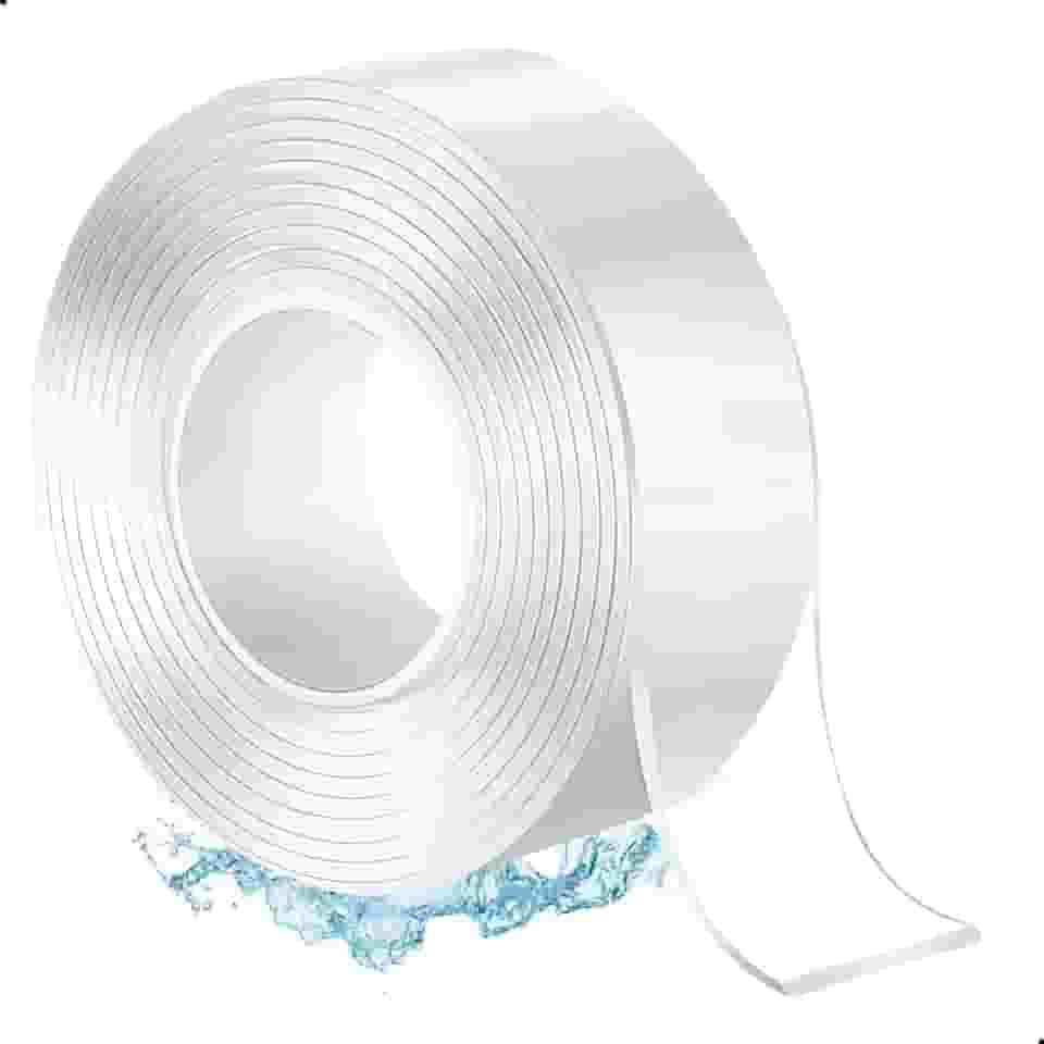 Fita Dupla Face Transparente 3m x 20mm – Super Aderente, Reutilizável e Lavável | Fixação Forte Sem Furos para Cozinha, Banheiro e Organização Doméstica