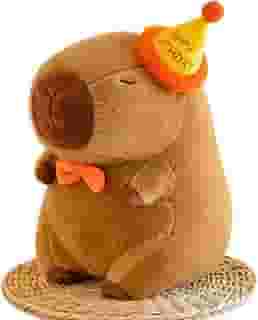 Capivara de Pelúcia Antialérgica Bichinho de Pelúcia (30 cm Anivesário Laranja)