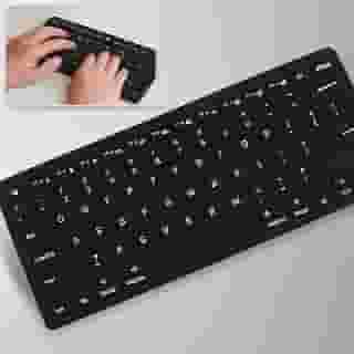 Teclado Sem fio Bluetooth e Receptor USB 2.4GHz ABNT2 Padrão Brasileiro Com tecla 'Ç' Teclado para Tablet e Celular, Android e iOS para Notebook Cor Preto