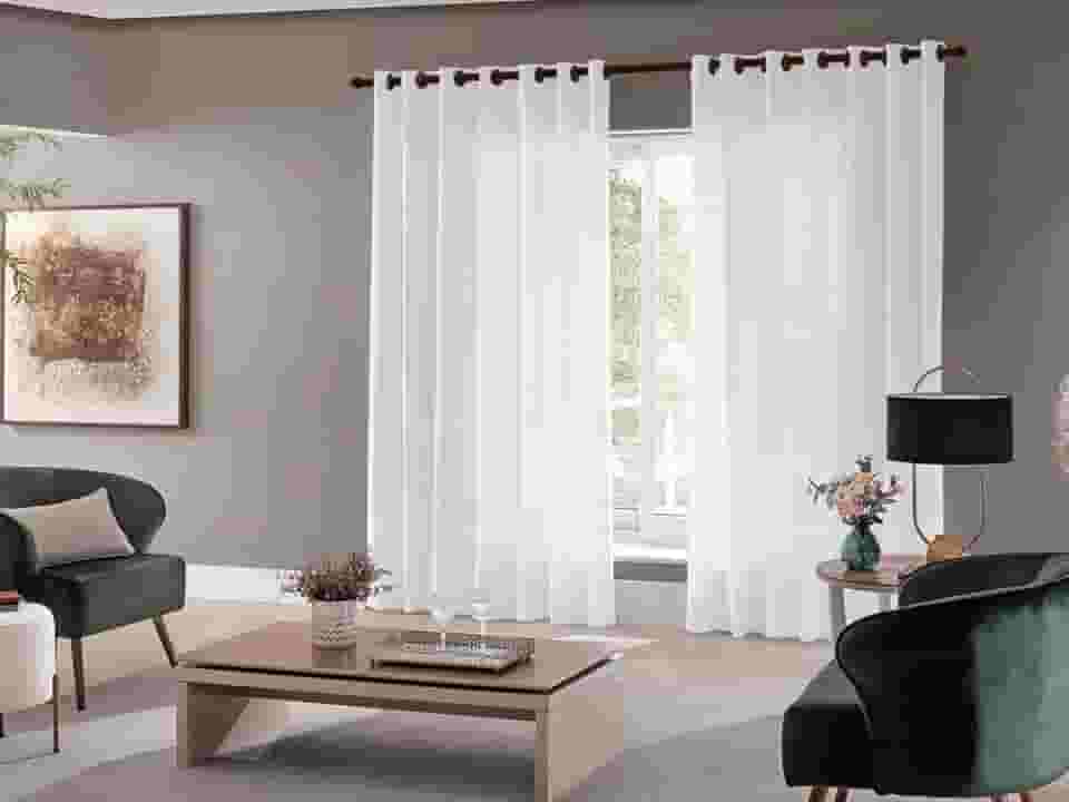 Cortina Sala Quarto Escritório Roma 300x220 Admirare Cor:Branca